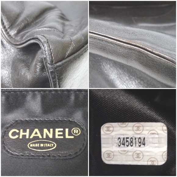 Auth Chanel Coco Mark Lambskin Chain Tote Bag - Picture 6 of 8